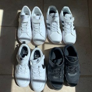 6 pair of Nike and Adidas Little Boy Shoes size 2Y